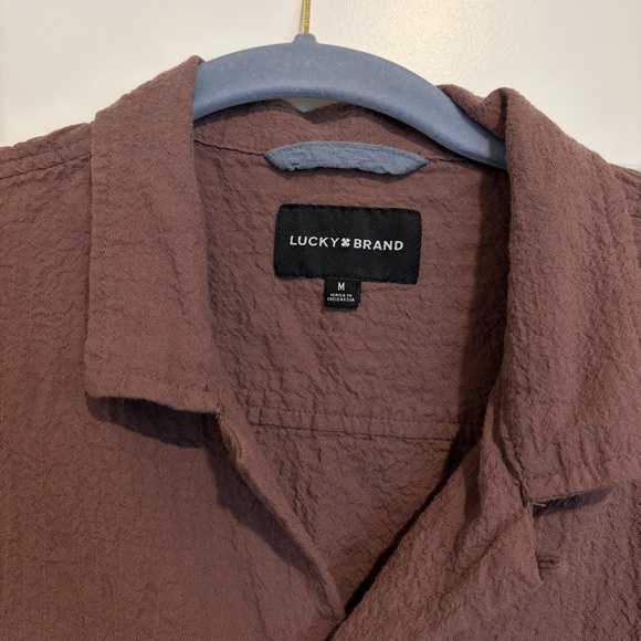 Lucky Brand brown Linen Men's Casual Button-Down Shirt size M - Picture 2 of 5